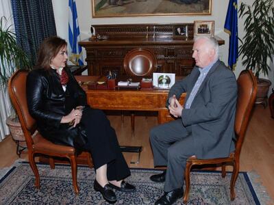 Συνάντηση Π. Μοσχολιού με τη Ντόρα Μπακογιάννη