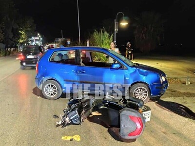 Πάτρα: Σύγκρουση ΙΧ με μηχανάκι στην Παρ...