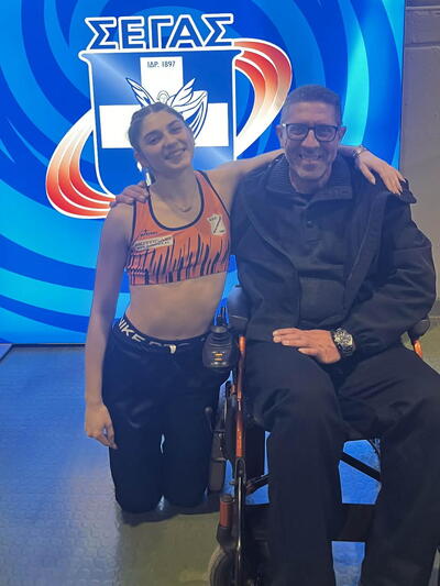 Η Σταθοπούλου με τον προπονητή της Κώστα Λεβιδιώτη