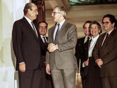 Με τον τότε πρωθυπουργό της Μ. Βρετανίας...