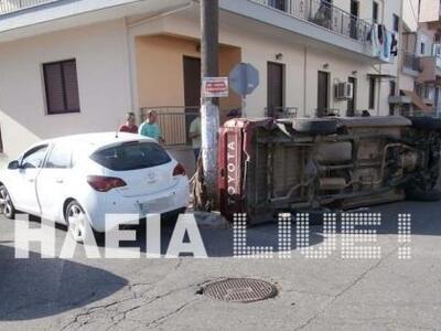 Αμαλιάδα: Το έφερε τούμπα το αγροτικό αλ...