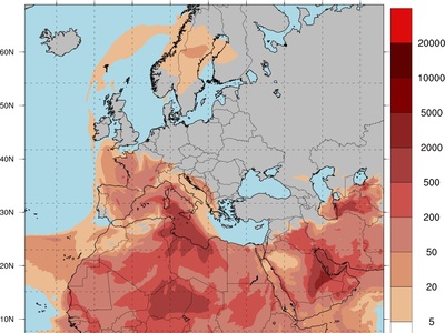 Η πορεία της αφρικανικής σκόνης τη Μ. Δευτέρα