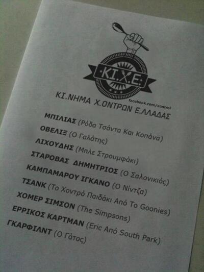 Το ψηφοδέλτιο του Κινήματος 