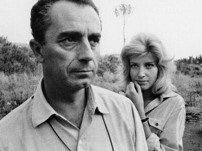 Στη φωτ. με τον Μικελάντζελο Αντονιόνι.