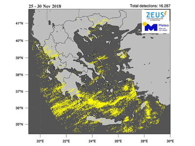 Ο αριθμός κεραυνών, σύμφωνα με το Σύστημ...