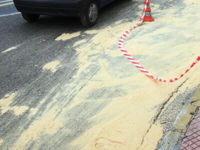 Πάτρα: Λάδια στο οδόστρωμα της Ακτής Δυμαίων 