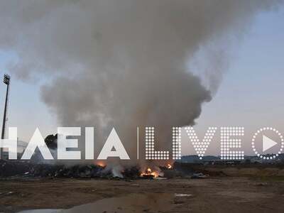 Πύργος: Μεγάλη πυρκαγιά σε σκουπίδια δίπ...