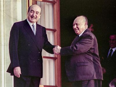 Ο Κωνσταντίνος Μητσοτάκης με τον Γλάυκο Κληρίδη 