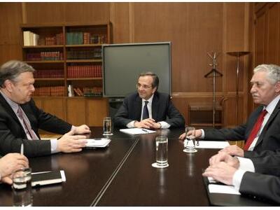 Σύσκεψη Αντ. Σαμαρά με Ευ. Βενιζέλο, Φ. ...