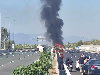 Έσβησε η φωτιά στην Αθηνών-Κορίνθου μετά...