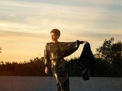 Φόρεμα με μανίκι «νυχτερίδα» σε print με...