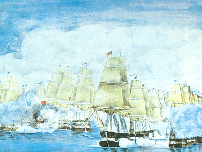 «Η μεταξύ Ύδρας και Σπετσών ναυμαχία του 1822», Εθνικό Ιστορικό Μουσείο, Αθήνα