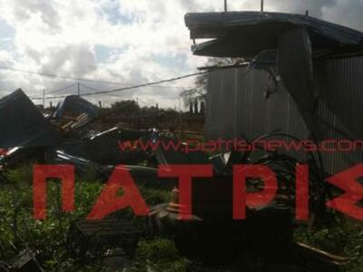Ηλεία: Ανεμοστρόβιλος «σάρωσε» το Άνω Κουρτέσι