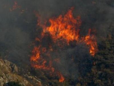 Πυρκαγιά σε δύσβατη περιοχή στο Τρίκορφο...