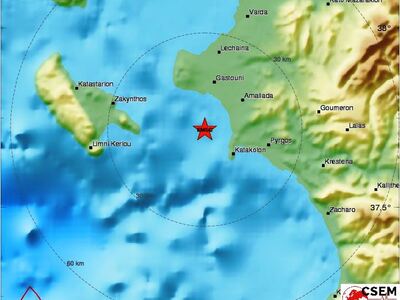 Σεισμός ανοικτά της Κουρούτας στην Ηλεία