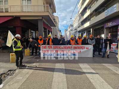 Πάτρα: Συγκέντρωση οικοδόμων στο κέντρο ...