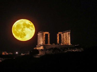 Η Πανσέληνος του Αυγούστου στο Σούνιο. Σ...