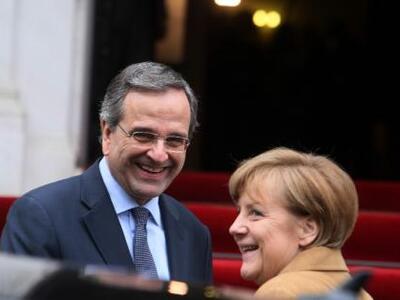 Σαμαράς υπό το βλέμμα της Μέρκελ: Η Ελλά...