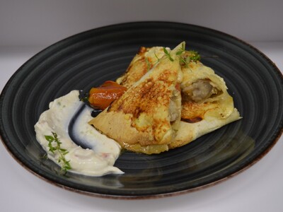 κασεντίγια με κοτόπουλο,λαχανικά και σω...