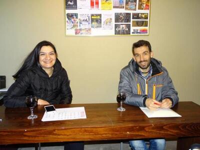 Επί της υποδοχής Ιωάννα Ρόδη και Δημήτρης Φάκος