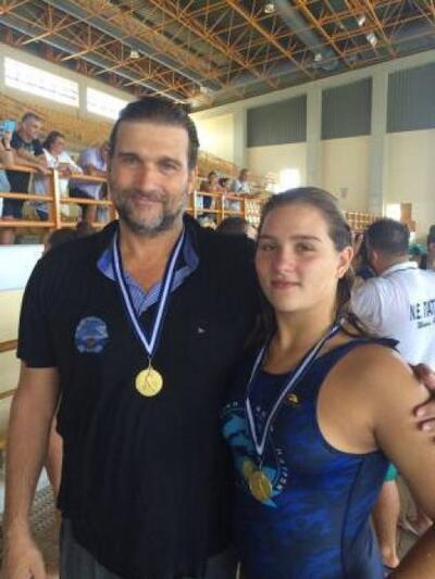 Ο Δημήτρης Μπιτσάκος με την κόρη του Μαργαρίτα