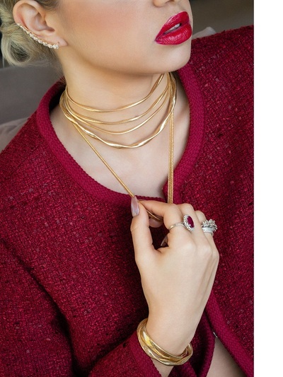 Σκουλαρίκια ear cuff σε χρυσό 14k με μοϊ...