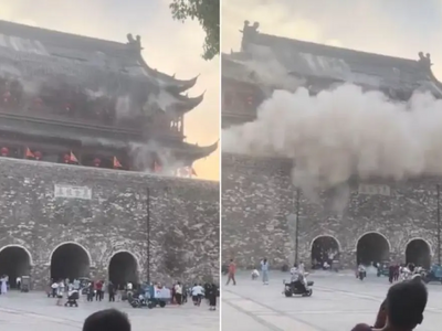 Κίνα: Ναός 650 ετών καταρρέει σαν χάρτιν...