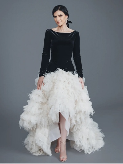 Τουαλέτα Alberta Ferretti με μαύρο βελού...