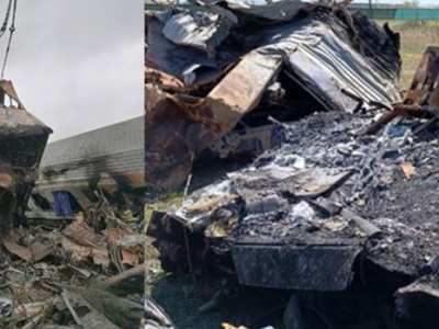 Συντρίμμια του βαγονιού με το εστιατορίο...