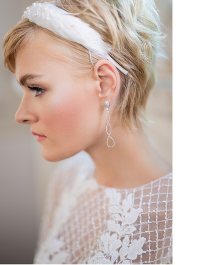 Σκουλαρίκια κρεμαστά λευκόχρυσα Κ18 με δ...