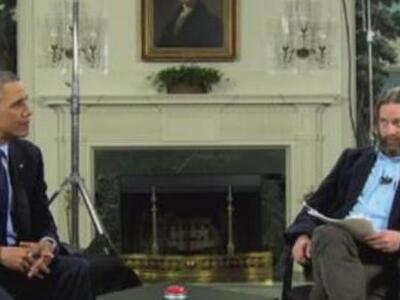 O Oμπάμα κάθισε δίπλα στη φτέρη του Ζακ ...