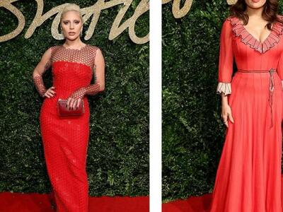 Lady Gaga με τουαλέτα Tom Ford, Σάλμα Χά...