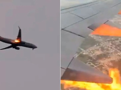 Τρόμος στον αέρα! Αεροπλάνο πήρε φωτιά- ΒΙΝΤΕΟ 