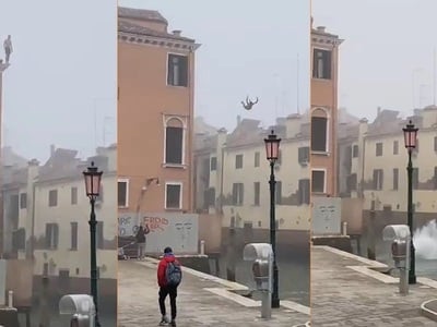 Ιταλία-  Απίστευτο βίντεο: Άντρας πήδηξε...