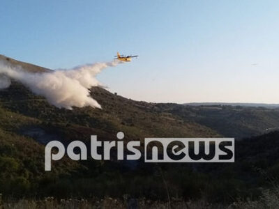 Ράχες Ηλείας: Μεγάλη αγροτοδασική πυρκαγ...