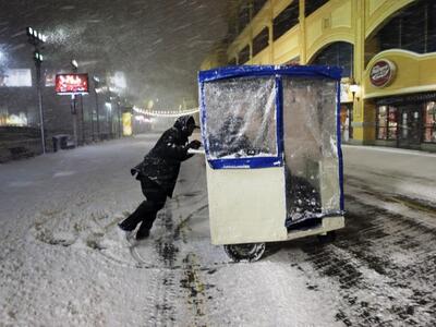 Σε κλοιό σφοδρής χιονοθύελλας οι ανατολι...