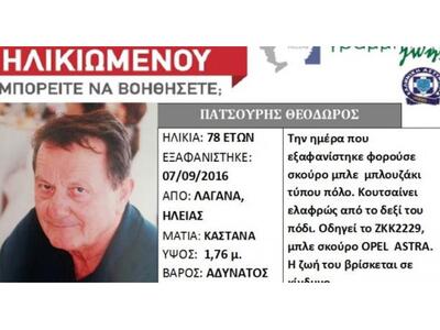 Μυστήριο με την εξαφάνιση του 78χρονου Θ...