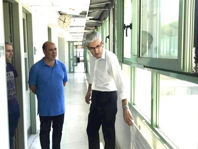 Ο Άγγελος Τσιγκρής στα έργα ανακατασκευή...