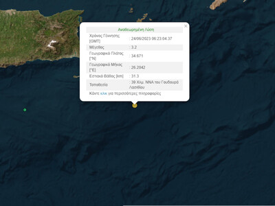 Κρήτη: Σεισμός 3,2 Ρίχτερ στο Λασίθι