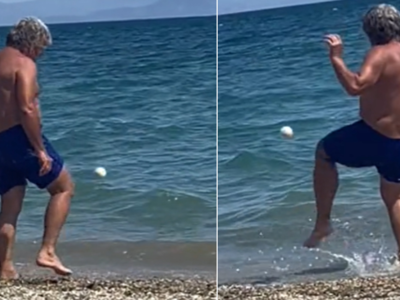 «Μάγος» της μπάλας σε παραλία τα Μάνης  ...
