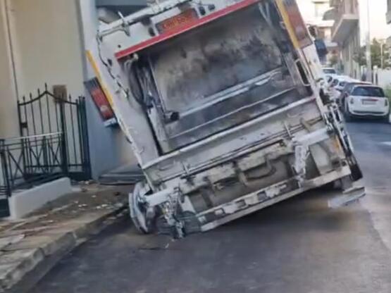 Πάτρα: Καθίζηση δρόμου στο Δασύλλιο - Απ...